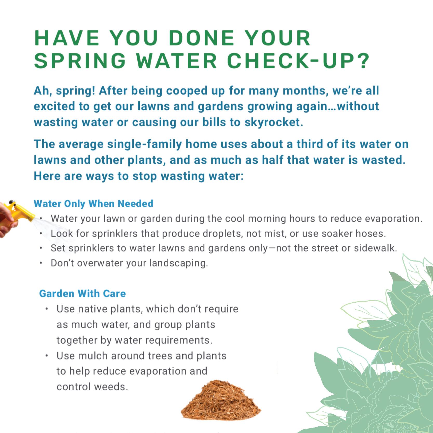 Spring water check up banner